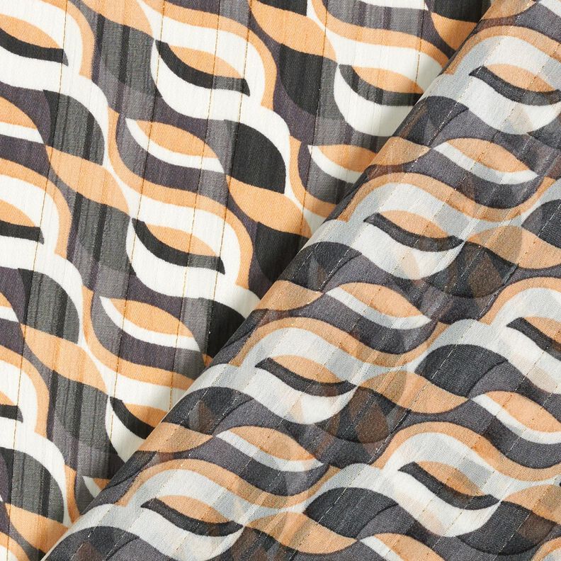 chiffon Onde e righe bruciate con Glitter &ndash; beige/bianco,  image number 4