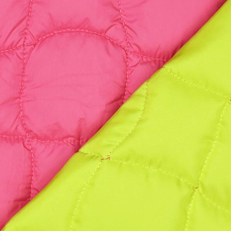 tessuto trapuntato Quadrati ondulati – fucsia neon/verde neon,  image number 4