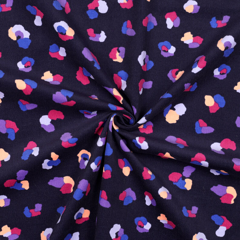 velluto a costine Macchie di leopardo colorate | Poppy Fabrics – blu marino,  image number 3