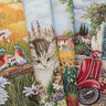taglio di tessuto arredo gobelin Gattini giocosi – rosso carminio/beige chiaro,  thumbnail number 5