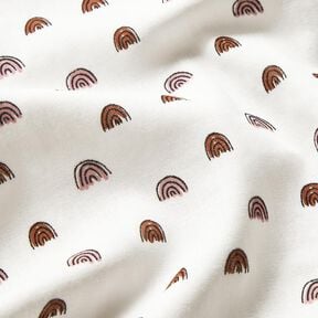 mussola Piccoli arcobaleni, lisci – avorio/rosa, 