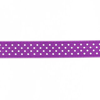 nastro in satin, pois - lillà/bianco, 