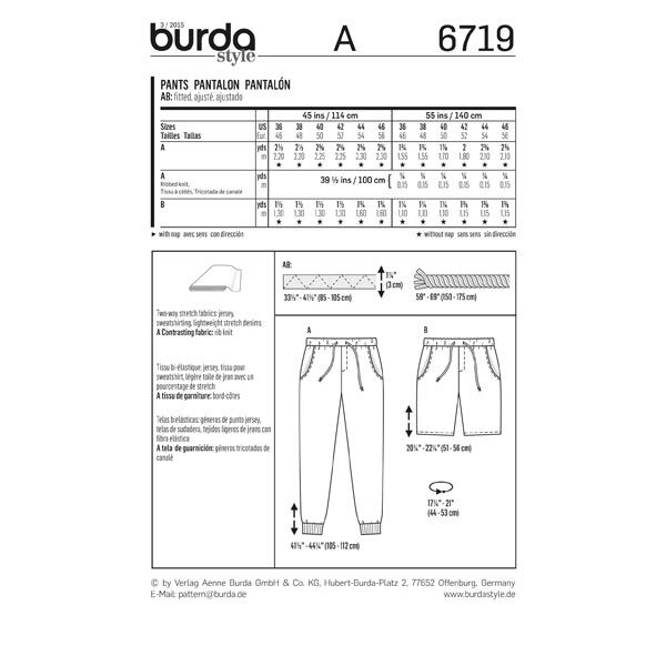 Pantaloni, Burda 6719,  image number 6