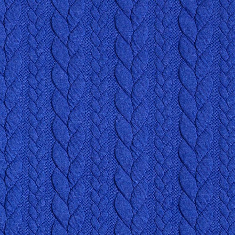 Jersey jacquard, cloqué, motivo a treccia – blu reale,  image number 1