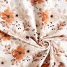 GOTS French terry, felpa estiva Fiori delicati – bianco/arancio pesca,  thumbnail number 3