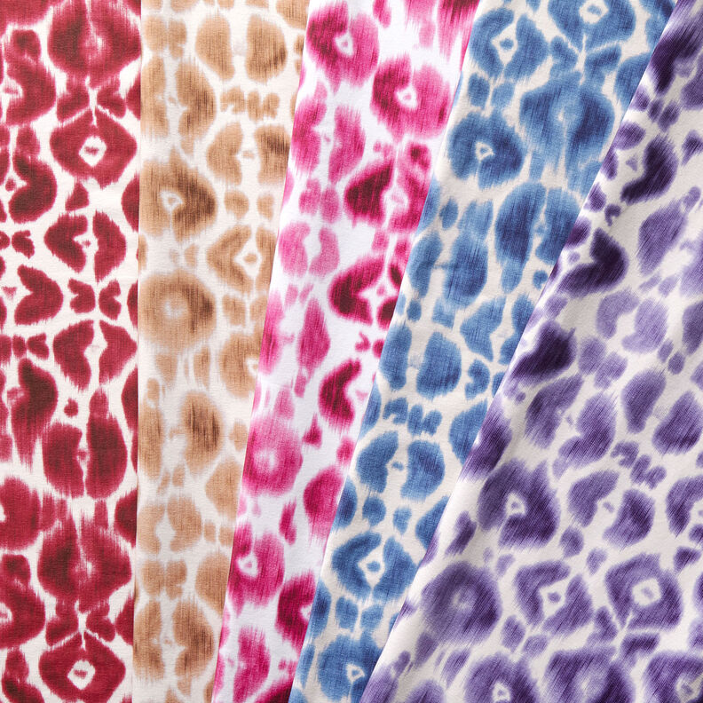 GOTS French terry Batik con motivo leopardato | TCC x LOOKS by Wolfgang Joop – blu brillante/crema,  image number 7