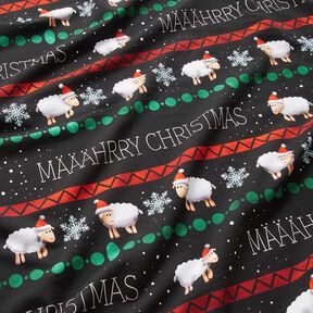 French terry, felpa estiva Määährry Christmas | Glitzerpüppi – nero/peperoncino, 