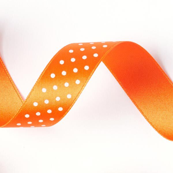 nastro in satin, pois - arancione neon/bianco, image number 2
