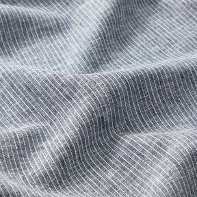 misto cotone-lino Righe sottili – blu notte/bianco, 
