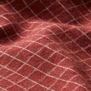maglia jacquard garzata, quadri – rosso carminio, 