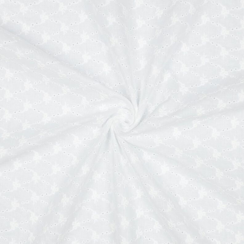 tessuto in cotone ricami a giorno Diamanti a fiorellini | Poppy Fabrics – bianco,  image number 3