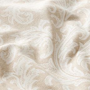 tessuto arredo tessuti canvas motivi ornamentali – naturale/bianco, 
