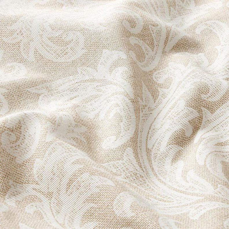 tessuto arredo tessuti canvas motivi ornamentali – naturale/bianco,  image number 2