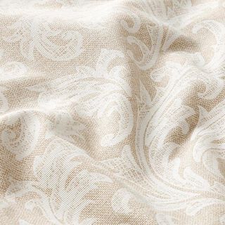 tessuto arredo tessuti canvas motivi ornamentali – naturale/bianco, 