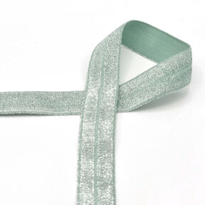 Fettuccia elastica (piega in gomma) glitterata [20 mm] – menta, 
