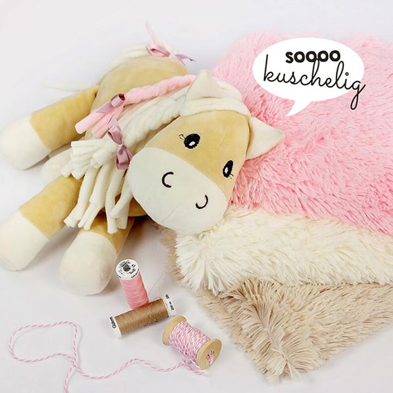 tessuto peluche a pelo lungo SHAGGY [1 M X 0,75 M | Flor: 20 MM] - beige chiaro | Kullaloo,  image number 6