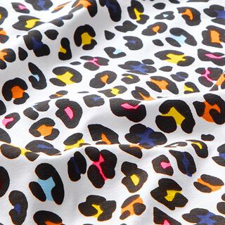 jersey di cotone motivo leopardato neon stampa digitale – bianco/fucsia neon, 