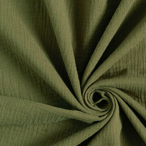 mussolina / tessuto doppio increspato – verde oliva, 