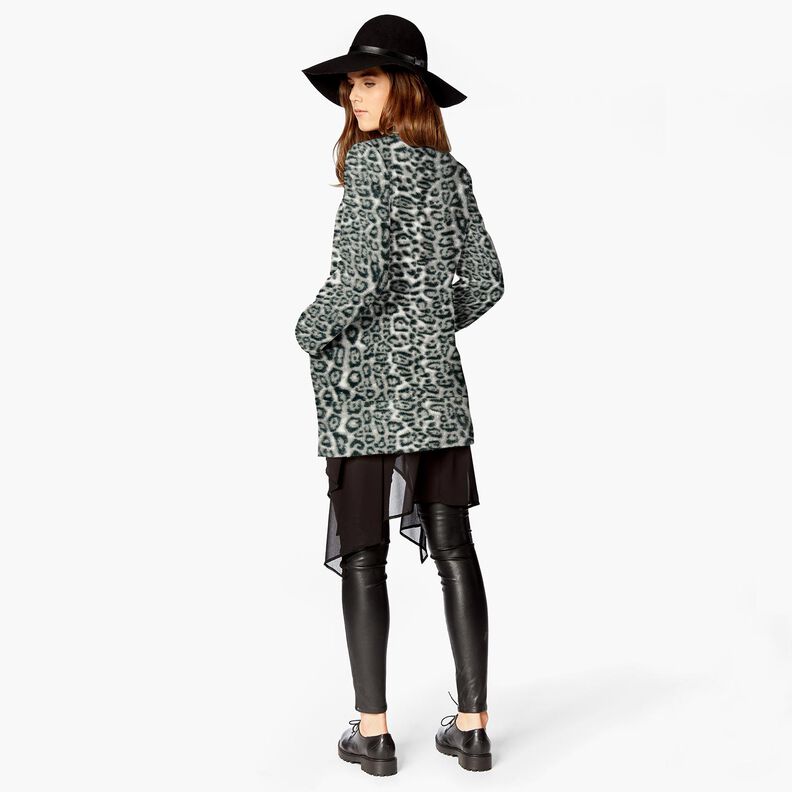 ecopelliccia leopardo delle nevi – argento/antracite, image number 7