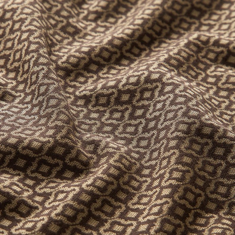 Tessuto jacquard in maglia a rombi – beige/marrone,  image number 2