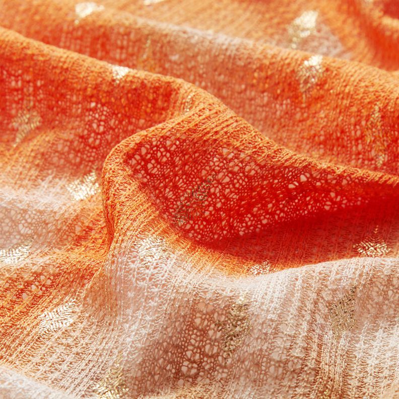 Batik di pizzo lavorato a maglia e rombi dorati – beige/arancio pesca,  image number 2