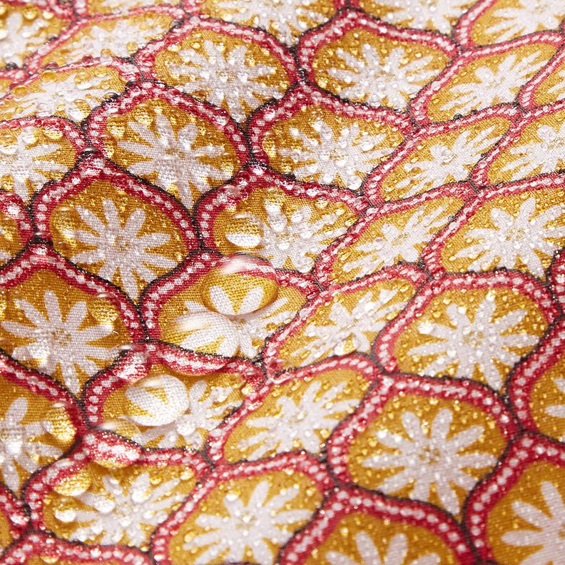 cotone rivestito mattonelle a fiori – senape/bianco,  image number 6