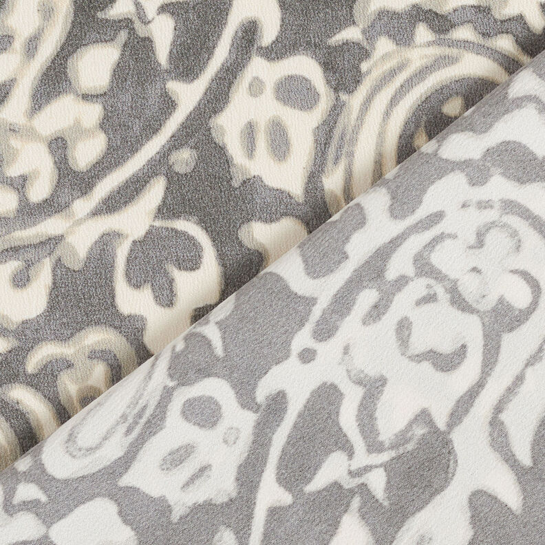 Tessuto Paisley crepe e fiori – grigio/bianco, image number 5