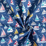 tessuto in cotone cretonne giro in barca a vela – blu oceano/bianco,  thumbnail number 3