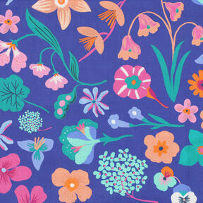 popeline di cotone Meadow Flower stampa digitale | Nerida Hansen – blu reale/turchese chiaro, 