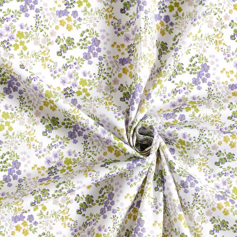 Millefiori in voile di cotone – bianco/lillà,  image number 3