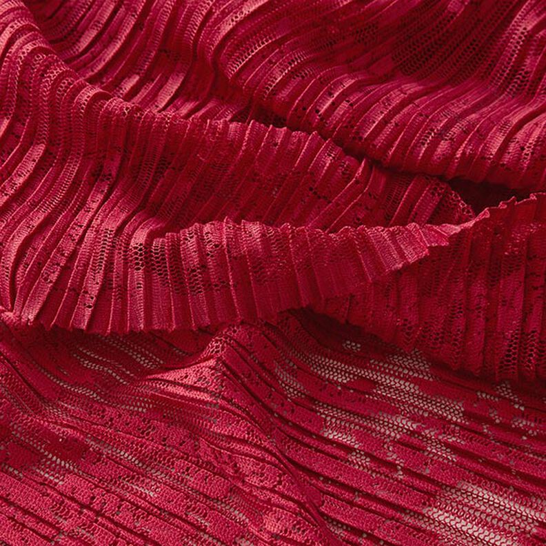 Pizzo plissettato con fiori – rosso carminio,  image number 4