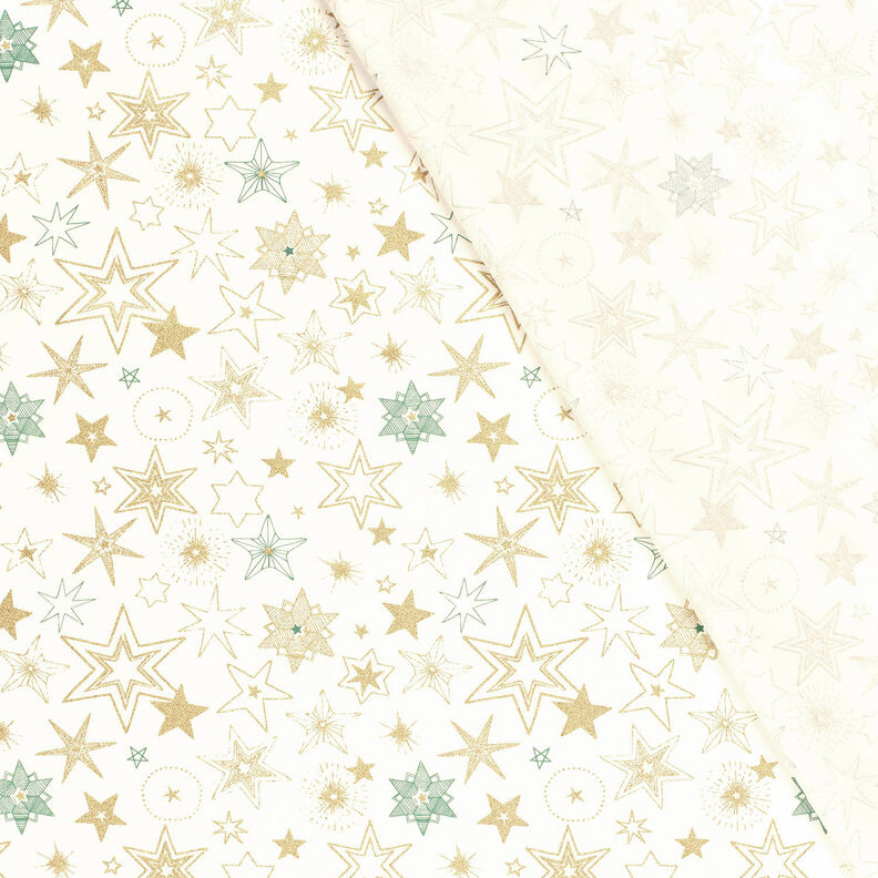 tessuto in cotone popeline Grandi stelle – bianco lana/oro,  image number 4