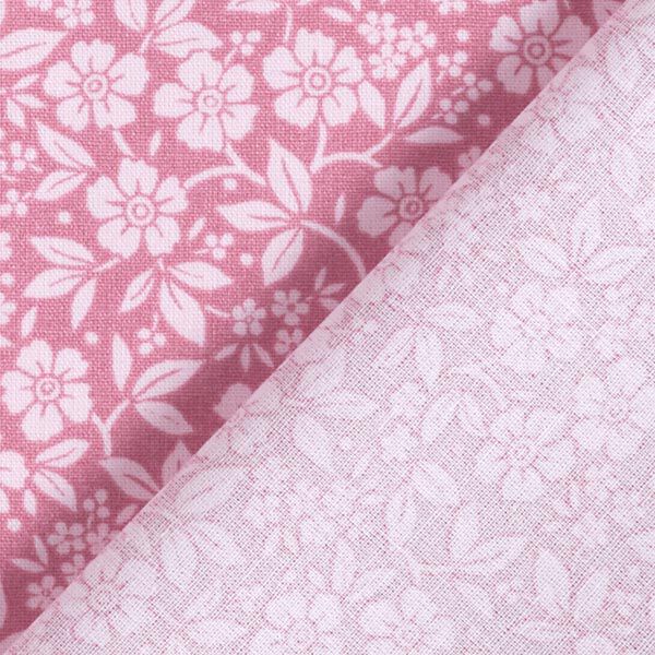 popeline di cotone fiori bicolore – rosa anticato/rosé, image number 4