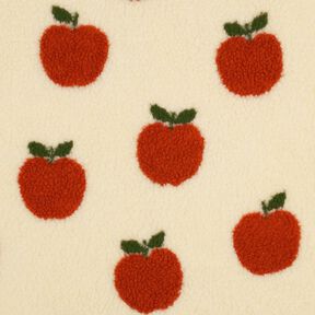 tessuto peluche mele | Poppy Fabrics – bianco lana/terracotta, 