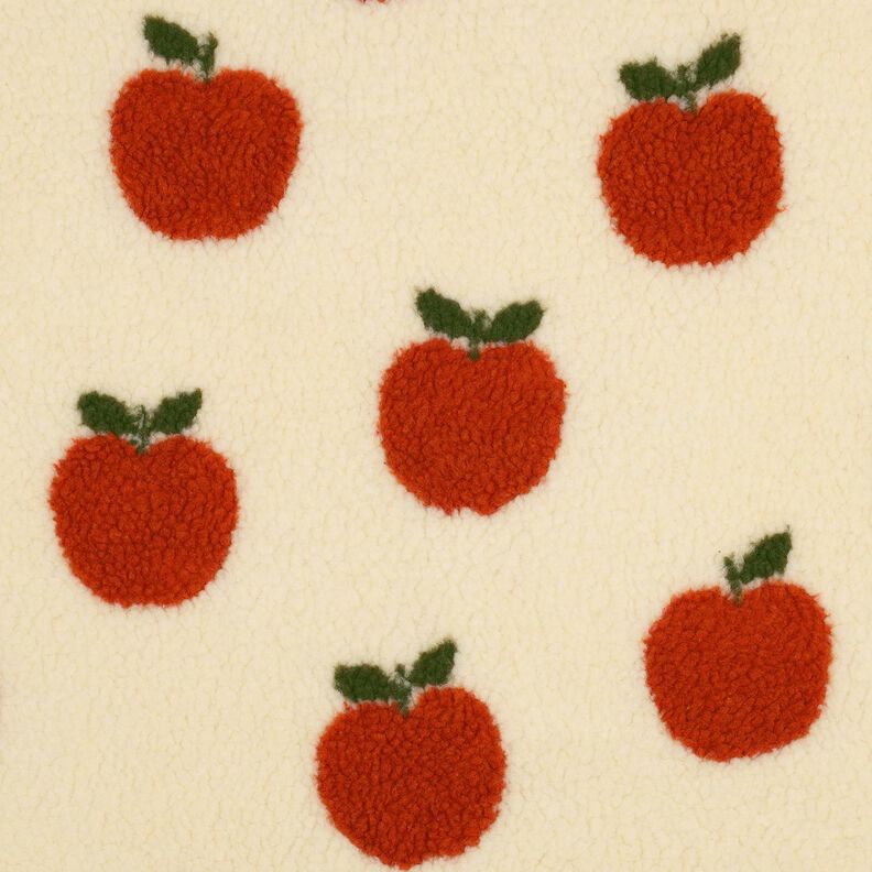 tessuto peluche mele | Poppy Fabrics – bianco lana/terracotta, image number 1
