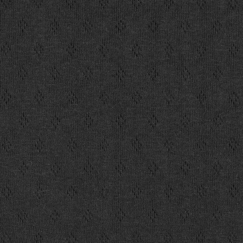 jersey maglia fine con motivi traforati – nero,  image number 1