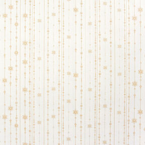 tessuto arredo Jacquard lurex Ghirlanda di fiocchi di neve – beige chiaro/oro, 