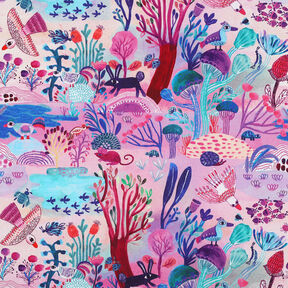 popeline di cotone Sunshine stampa digitale | Nerida Hansen – lavanda/rosso scuro, 