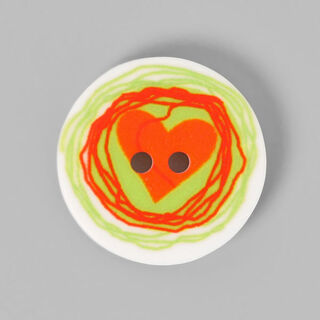 Bottone di plastica Cuore Retrò 1, 