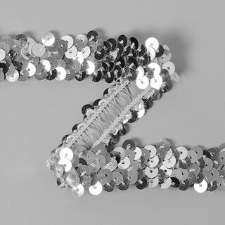 Bordura elastica con paillettes (20mm) 13, argent metallica, 