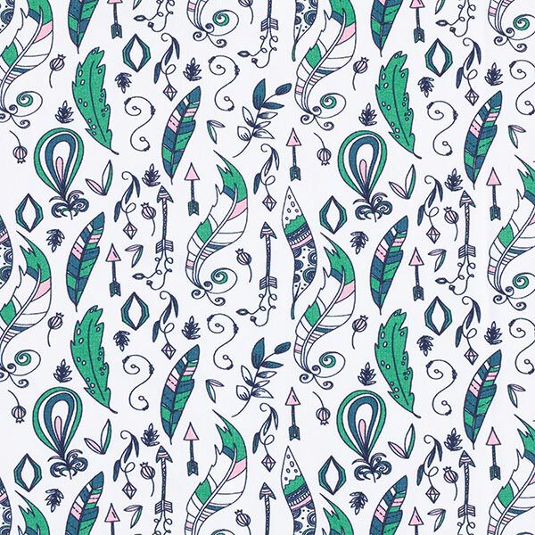 jersey di cotone Bohemian Drawings – bianco, image number 1