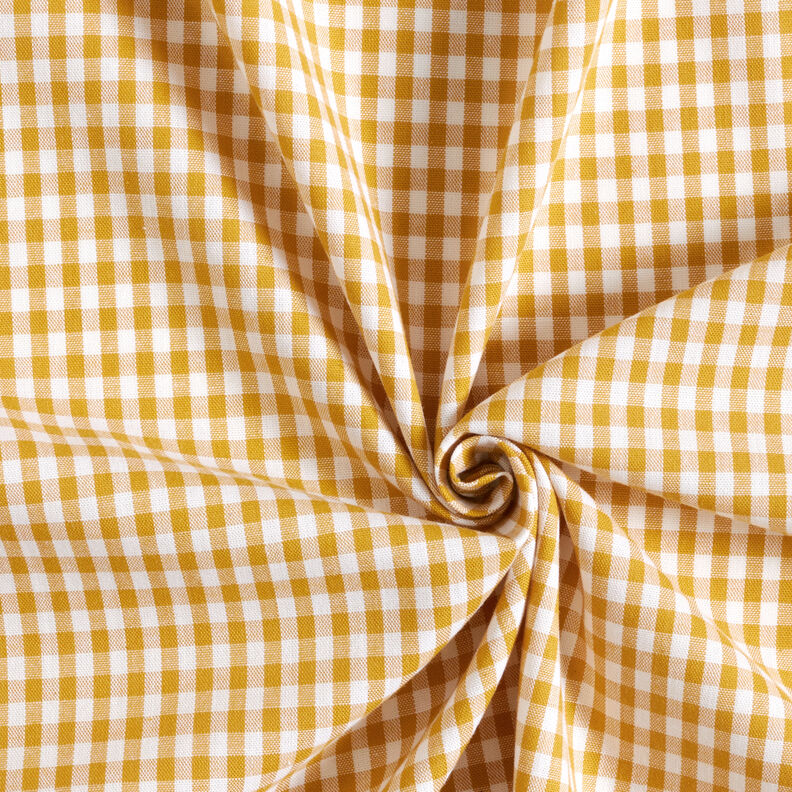 tessuto in cotone Quadro vichy 0,5 cm – senape/bianco, image number 3