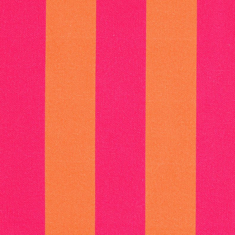 tessuto arredo mezzo panama Rigato – rosa fucsia acceso/arancione,  image number 1