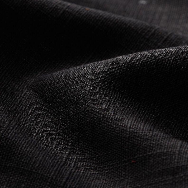 Tessuto di lino misto Ramie medio – nero,  image number 2