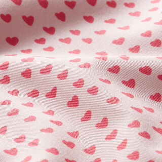 tessuto arredo spinato in cotone, mini cuori – rosa chiaro, 