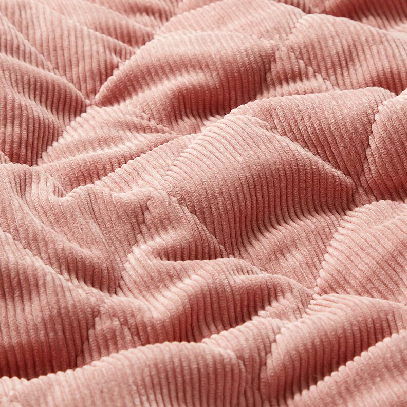 tessuto trapuntato Velluto a coste con rombi sul retro in pelliccia – rosa anticato,  image number 3