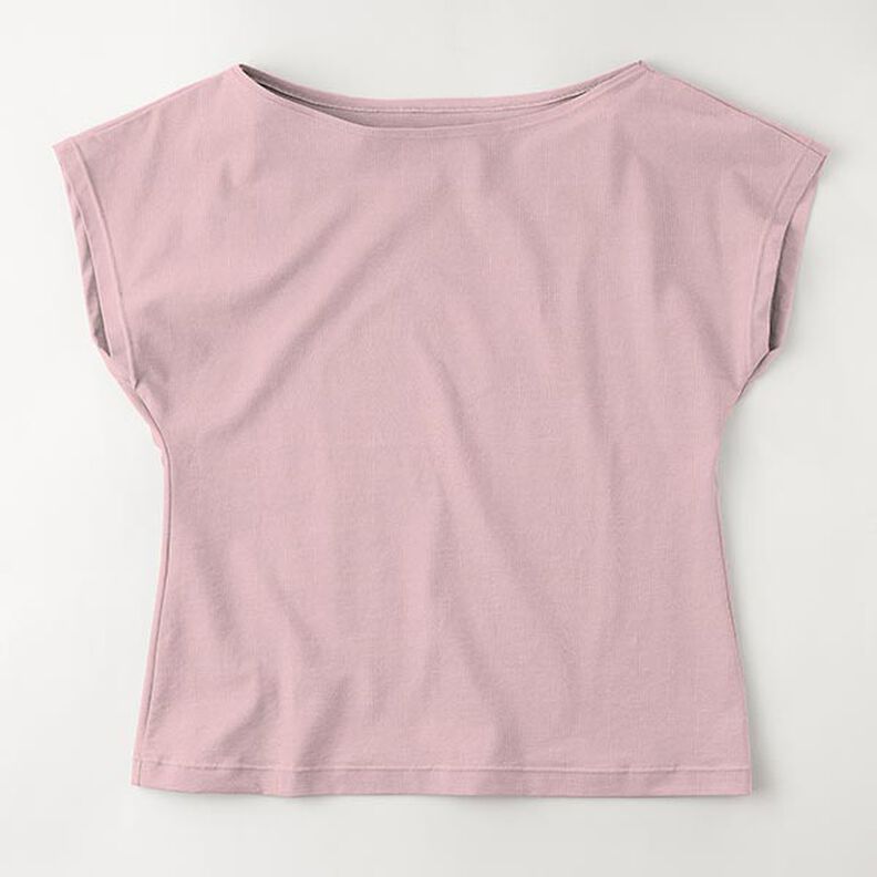 jersey di cotone medio tinta unita – rosa antico chiaro,  image number 8