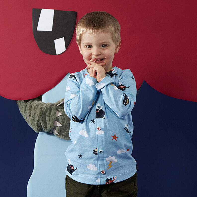 jersey di cotone Mostri supereroi | PETIT CITRON – azzurro baby,  image number 7