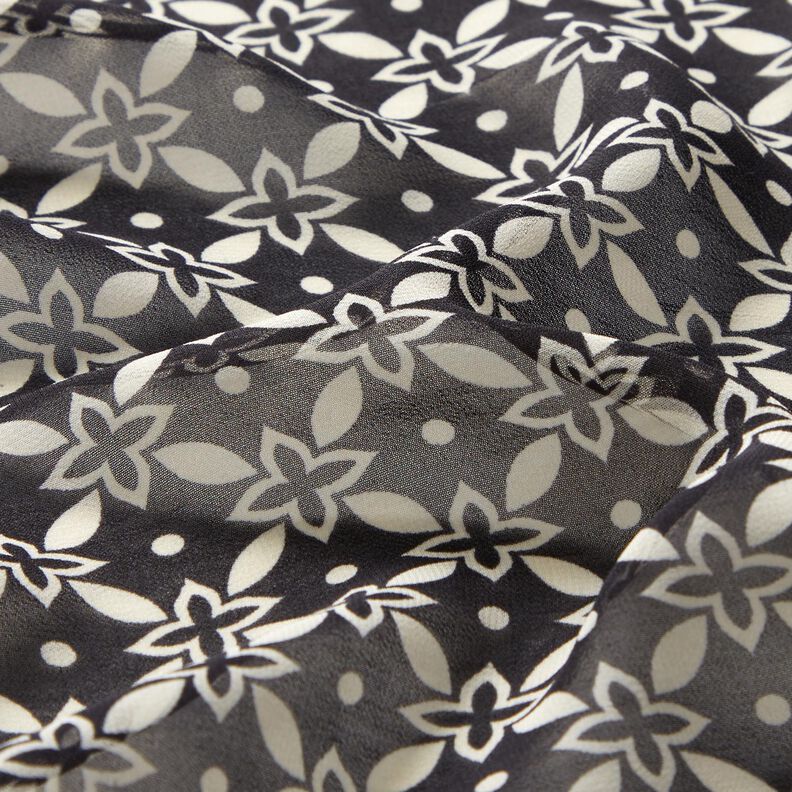 Ornamenti floreali in chiffon – nero/bianco, image number 2