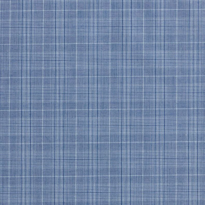 Tessuto per camicie a quadretti fini – bianco/colore blu jeans,  image number 1